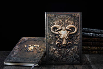 3D EMBOSSED LEATHER COVERED TRAVELLERS JOURNAL - BULLHEAD MULTICOLOR