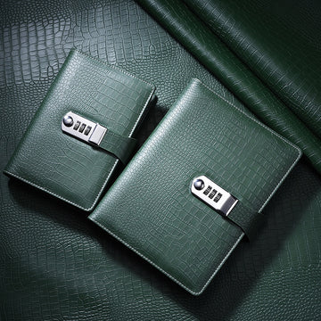 Tortoise Crack Leather Journal With Combination Lock