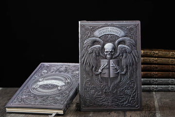 3D EMBOSSED LEATHER COVERED TRAVELLERS JOURNAL - SKULLBOOK MULTICOLOR